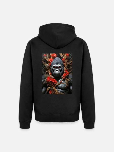 Spooky Plants Gorilla 1.9 - Unisex Premium Organic Zip Hoodie - black