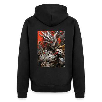 Spooky Plants Dino 1.5 - Unisex Premium Organic Zip Hoodie - black - Back - Nico (187cm)