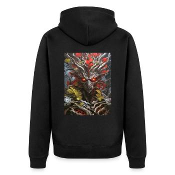 Spooky Plants Dino 1.6 - Unisex Premium Organic Zip Hoodie - black - Back - Nico (187cm)