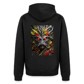 Spooky Plants Dino 1.3 - Unisex Premium Organic Zip Hoodie - black - Back - Nico (187cm)