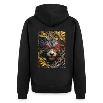 Spooky Plants Dog 1.1 - Unisex Premium Organic Zip Hoodie - black - Back - Nico (187cm)