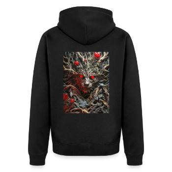 Spooky Plants Dog 1.2 - Unisex Premium Organic Zip Hoodie - black - Back - Nico (187cm)