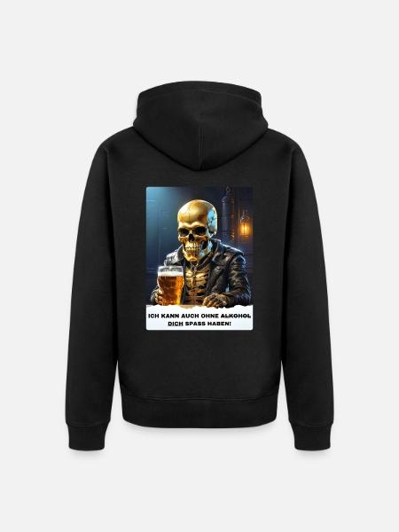 Bier Experte Skull 1.5 - Unisex Premium Bio Zip Hoodie - Schwarz