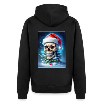 Crâne de Noël 1.6 - Veste à capuche bio Premium Unisexe - noir - Dos - Nico (187cm)