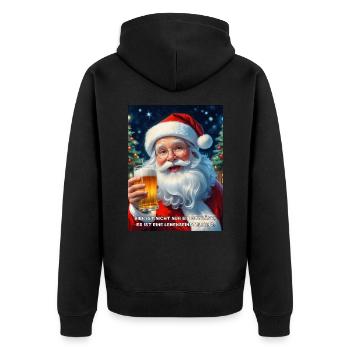 Christmas Santa Claus Beer 1.5 - Unisex Premium Organic Zip Hoodie - black - Back - Nico (187cm)