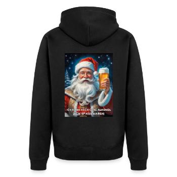 Christmas Santa Claus Beer 1.8 - Unisex Premium Organic Zip Hoodie - black - Back - Nico (187cm)