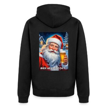 Christmas Santa Claus Beer 1.12 - Unisex Premium Organic Zip Hoodie - black - Back - Nico (187cm)