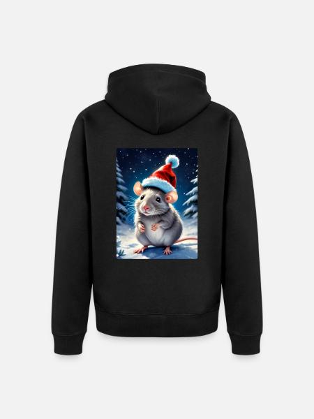Winterlandschaft Ratte 1.1 - Premium økologisk unisex-hættejakke - sort