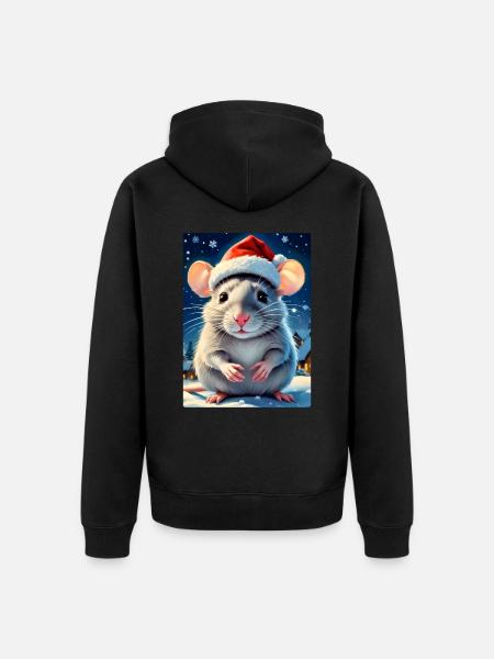 Winter Landscape Rat 1.5 - Unisex Premium Organic Zip Hoodie - black