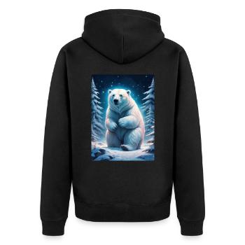 Winter Landscape Bears 1.5 - Unisex Premium Organic Zip Hoodie - black - Back - Nico (187cm)