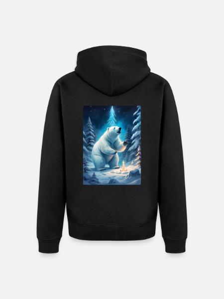 Winter Landscape Bears 1.6 - Unisex Premium Organic Zip Hoodie - black