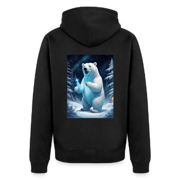 Winter Landscape Bears 1.7 - Unisex Premium Organic Zip Hoodie - black - Back - Nico (187cm)