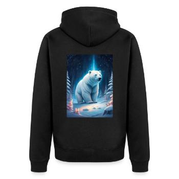 Winter Landscape Bears 1.10 - Unisex Premium Organic Zip Hoodie - black - Back - Nico (187cm)