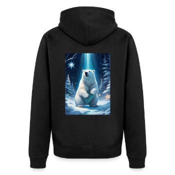 Winter Landscape Bears 1.8 - Unisex Premium Organic Zip Hoodie - black - Back - Nico (187cm)