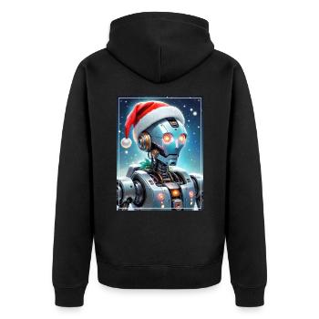 Robot Paysage d’Hiver 1.12 - Veste à capuche bio Premium Unisexe - noir - Dos - Nico (187cm)