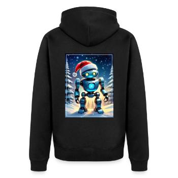 Winter Landscape Robot 1.10 - Unisex Premium Organic Zip Hoodie - black - Back - Nico (187cm)