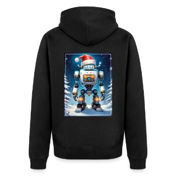 Winter Landscape Robot 1.6 - Unisex Premium Organic Zip Hoodie - black - Back - Nico (187cm)