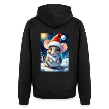 Souris paysage d’hiver 1.2 - Veste à capuche bio Premium Unisexe - noir - Dos - Nico (187cm)