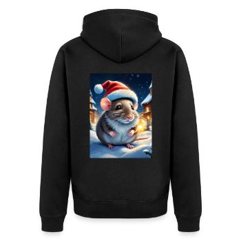 Winter Landscape Mouse 1.6 - Unisex Premium Organic Zip Hoodie - black - Back - Nico (187cm)