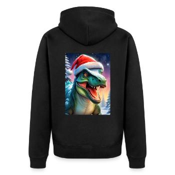 Winter Landscape Dino 2.2 - Unisex Premium Organic Zip Hoodie - black - Back - Nico (187cm)