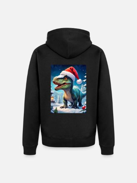 Winterlandschaft Dino 2.3 - Unisex Premium Bio Zip Hoodie - Schwarz