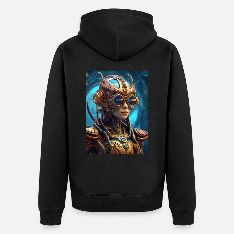 Extraterrestre steampunk 1.13 - Veste à capuche bio Premium Unisexe - noir
