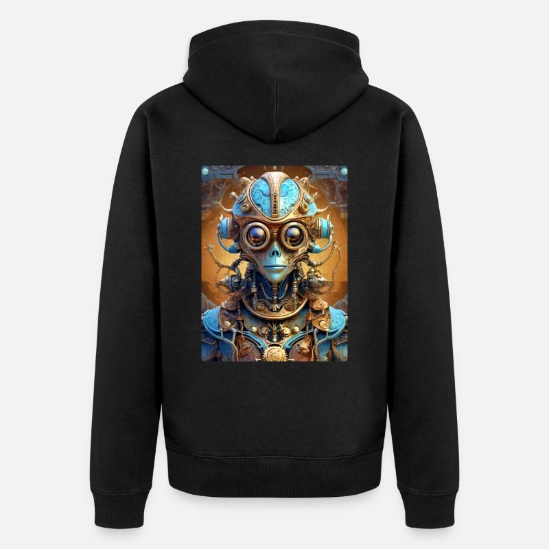 Extraterrestre steampunk 1.20 - Veste à capuche bio Premium Unisexe - noir