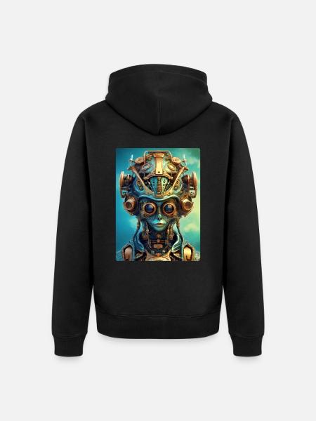 Steampunk Alien 1.3 - Unisex Premium Organic Zip Hoodie - black