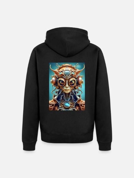Steampunk Alien 1.18 - Unisex Premium Organic Zip Hoodie - black