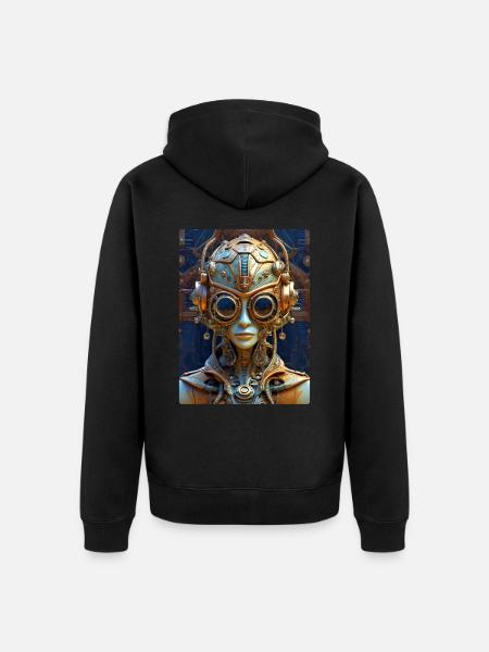 Steampunk Alien 1.1 - Unisex Premium Organic Zip Hoodie - black