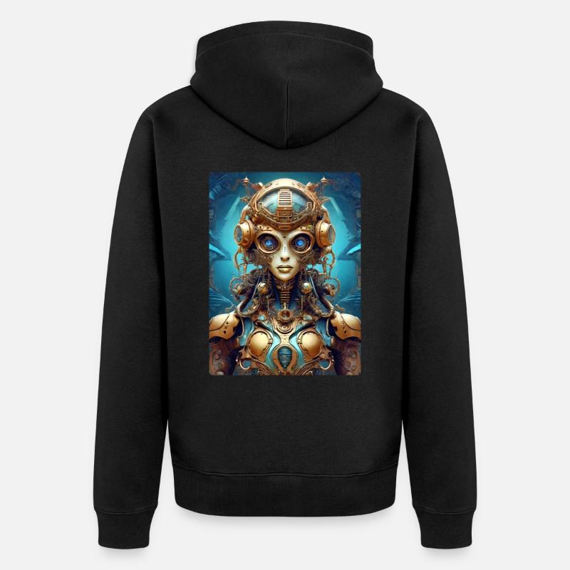 Extraterrestre steampunk 1.7 - Veste à capuche bio Premium Unisexe - noir