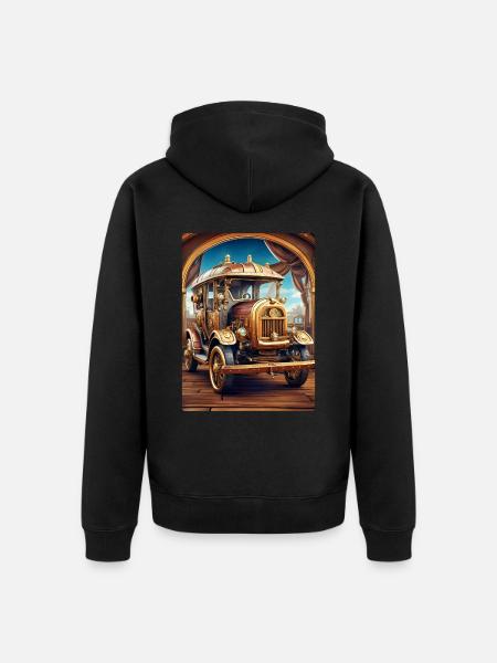 Steampunk Automobile 1.10 - Unisex Premium Organic Zip Hoodie - black