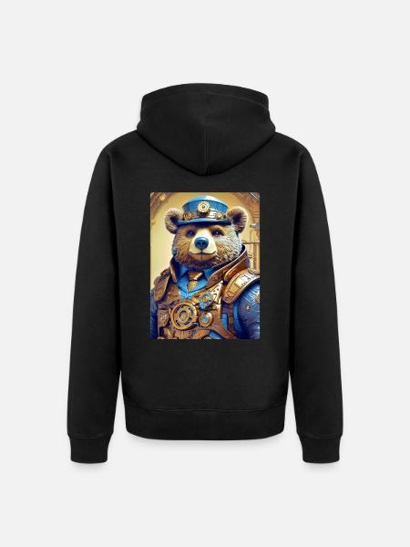 Ours Steampunk 1.6 - Veste à capuche bio Premium Unisexe - noir