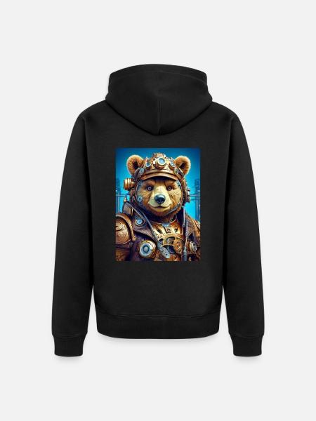 Ours Steampunk 1.1 - Veste à capuche bio Premium Unisexe - noir