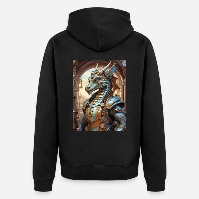 Dragon Steampunk 1.14 - Veste à capuche bio Premium Unisexe - noir