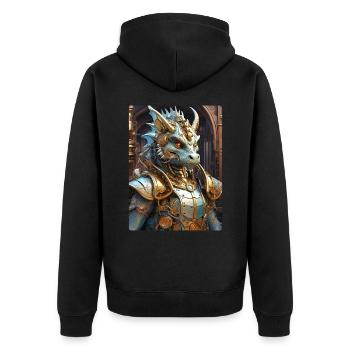 Steampunk Dragon 1.18 - Unisex Premium Organic Zip Hoodie - black - Back - Nico (187cm)