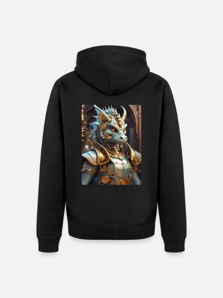 Steampunk Dragon 1.18 - Unisex Premium Organic Zip Hoodie - black