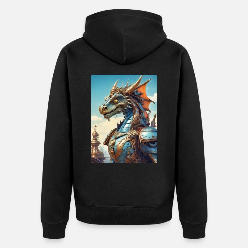 Dragon Steampunk 1.13 - Veste à capuche bio Premium Unisexe - noir