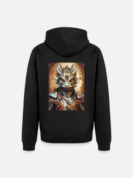Steampunk Dragon 1.7 - Unisex Premium Bio Zip Hoodie - Schwarz