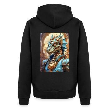 Steampunk Dragon 1.5 - Unisex Premium Organic Zip Hoodie - black - Back - Nico (187cm)