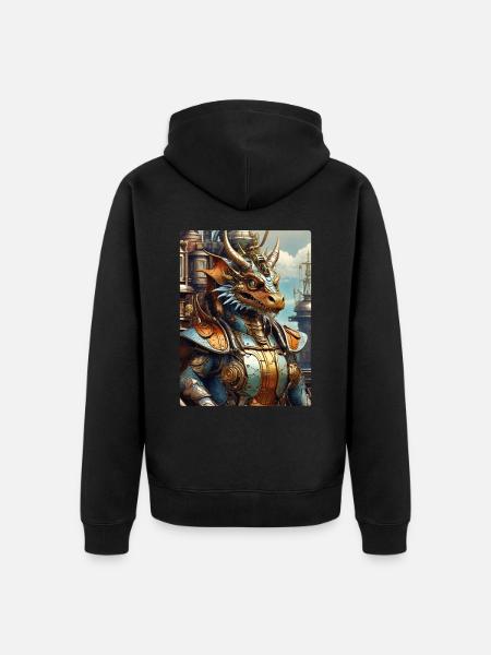 Steampunk Dragon 1.17 - Unisex Premium Organic Zip Hoodie - black