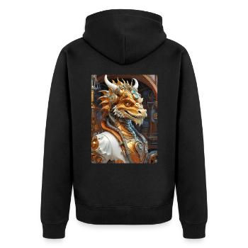 Dragon Steampunk 1.2 - Veste à capuche bio Premium Unisexe - noir - Dos - Nico (187cm)