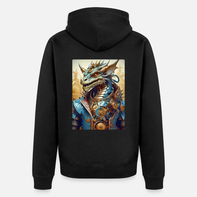 Dragon Steampunk 1.15 - Veste à capuche bio Premium Unisexe - noir