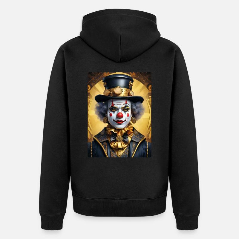 Clown Steampunk 1.5 - Veste à capuche bio Premium Unisexe - noir