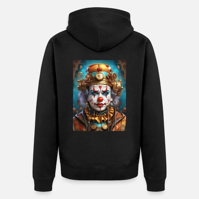 Clown Steampunk 1.10 - Veste à capuche bio Premium Unisexe - noir