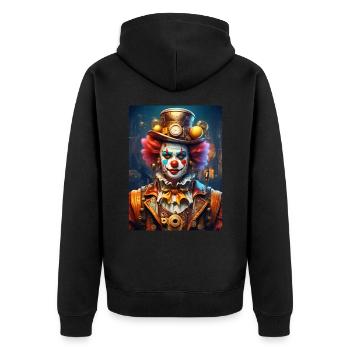 Clown Steampunk 1.23 - Veste à capuche bio Premium Unisexe - noir - Dos - Nico (187cm)