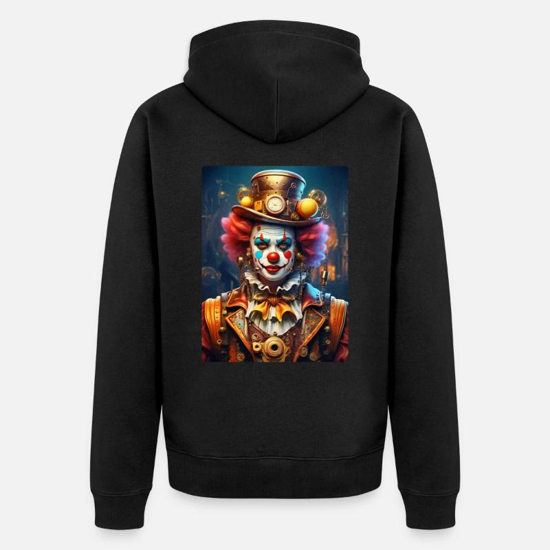 Clown Steampunk 1.23 - Veste à capuche bio Premium Unisexe - noir