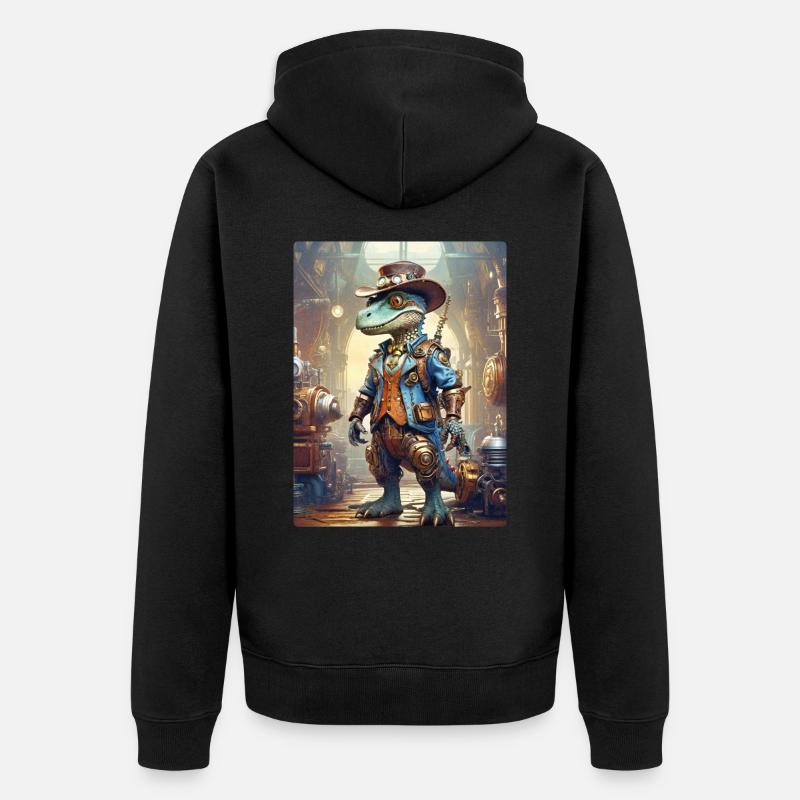 Dino steampunk 1.11 - Veste à capuche bio Premium Unisexe - noir