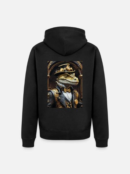 Steampunk Dino 1.4 - Unisex Premium Organic Zip Hoodie - black