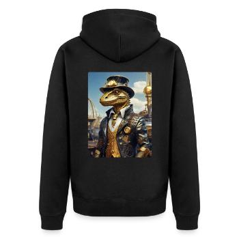 Dino steampunk 1.12 - Veste à capuche bio Premium Unisexe - noir - Dos - Nico (187cm)